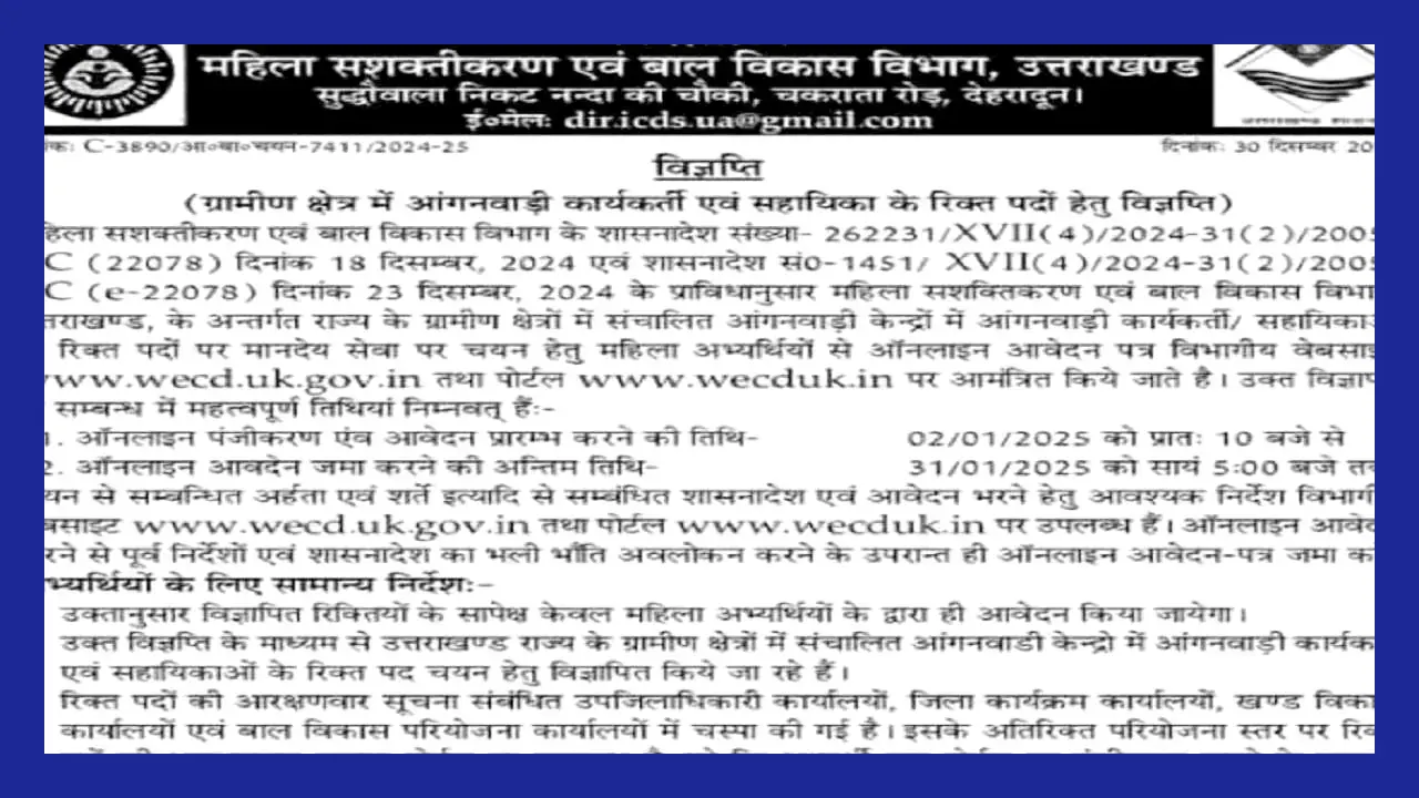Anganwadi Recruitment 2025